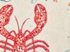 Conjunto de 2 almofadas decorativas com motivo de lagosta em linho creme 45 x 45 cm KELP_893098