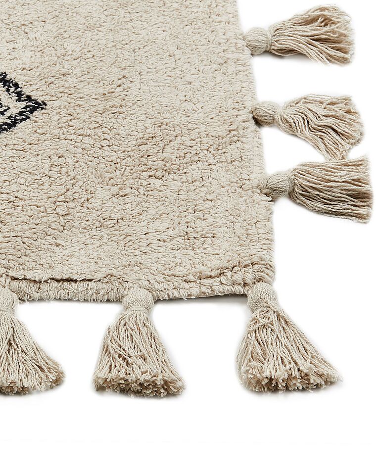 Cotton Area Rug 80 x 150 cm Beige BULCUK Beliani.co.uk