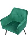 Conjunto de 2 sillas de comedor de terciopelo verde esmeralda/negro JASMIN_859423