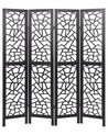 Wooden Folding 4 Panel Room Divider 170 x 163 cm Black PIANLARGO_874014