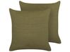 Set of 2 Linen Cushions 45 x 45 cm Green SAGINA_838511