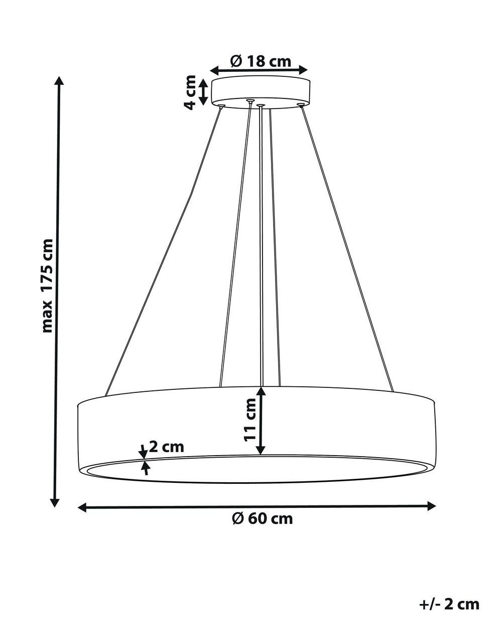 Lampadario LED in metallo bianco 60 cm BALILI 