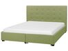 Fabric EU King Size Bed with Storage Green LA ROCHELLE_832969