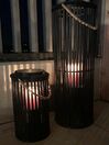 Wooden Candle Lantern 80 cm Black LUZON_835416