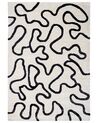 Teppich Viskose weiß / schwarz 160 x 200 cm abstraktes Muster Kurzflor KAPPAR_903981