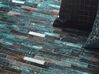 Kožený koberec 160 x 230 cm hnedá/modrá KISIR_764722