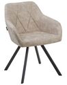 Set of 2 Fabric Dining Chairs Beige MONEE_724537
