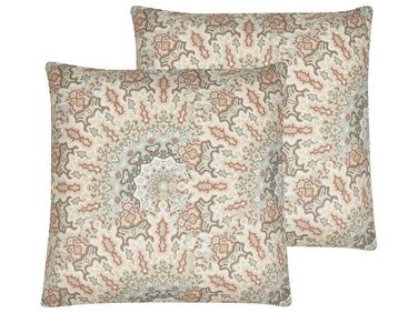 Set of 2 Cushions Abstract Pattern 45 x 45 cm Multicolour VRIESEA 
