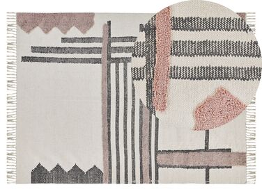 Bavlnený koberec 140 x 200 cm béžová/čierna MURADIYE
