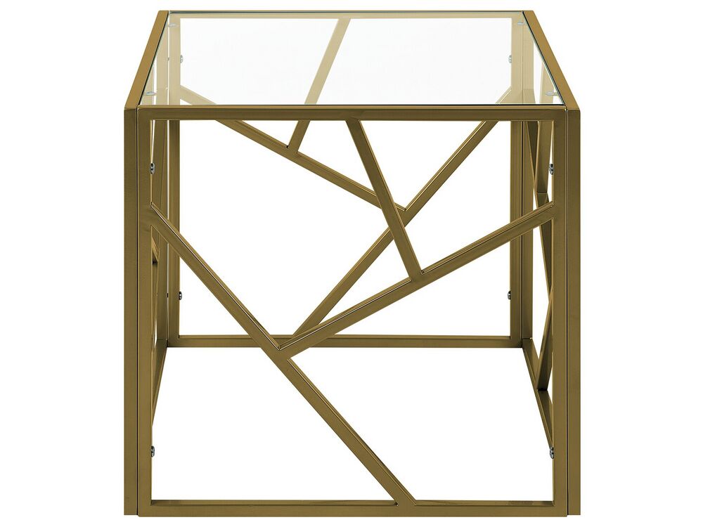 Beistelltisch Glas gold quadratisch 50 x 50 cm ORLAND