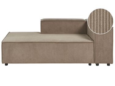 Right Hand Jumbo Cord Chaise Lounge Brown APRICA