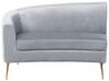 4 Seater Curved Velvet Sofa Light Grey MOSS_851291