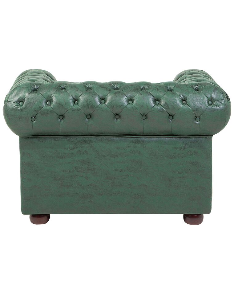 Faux Leather Armchair Green CHESTERFIELD Beliani.co.uk