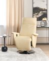 Faux Leather Recliner Chair Cream PRIME_908083