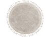 Round Cotton Shaggy Area Rug ⌀ 140 cm Light Beige BITLIS_837846