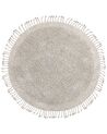 Round Cotton Shaggy Area Rug ⌀ 140 cm Light Beige BITLIS_837846