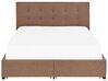 Fabric EU King Size Bed with Storage Brown LA ROCHELLE_833009