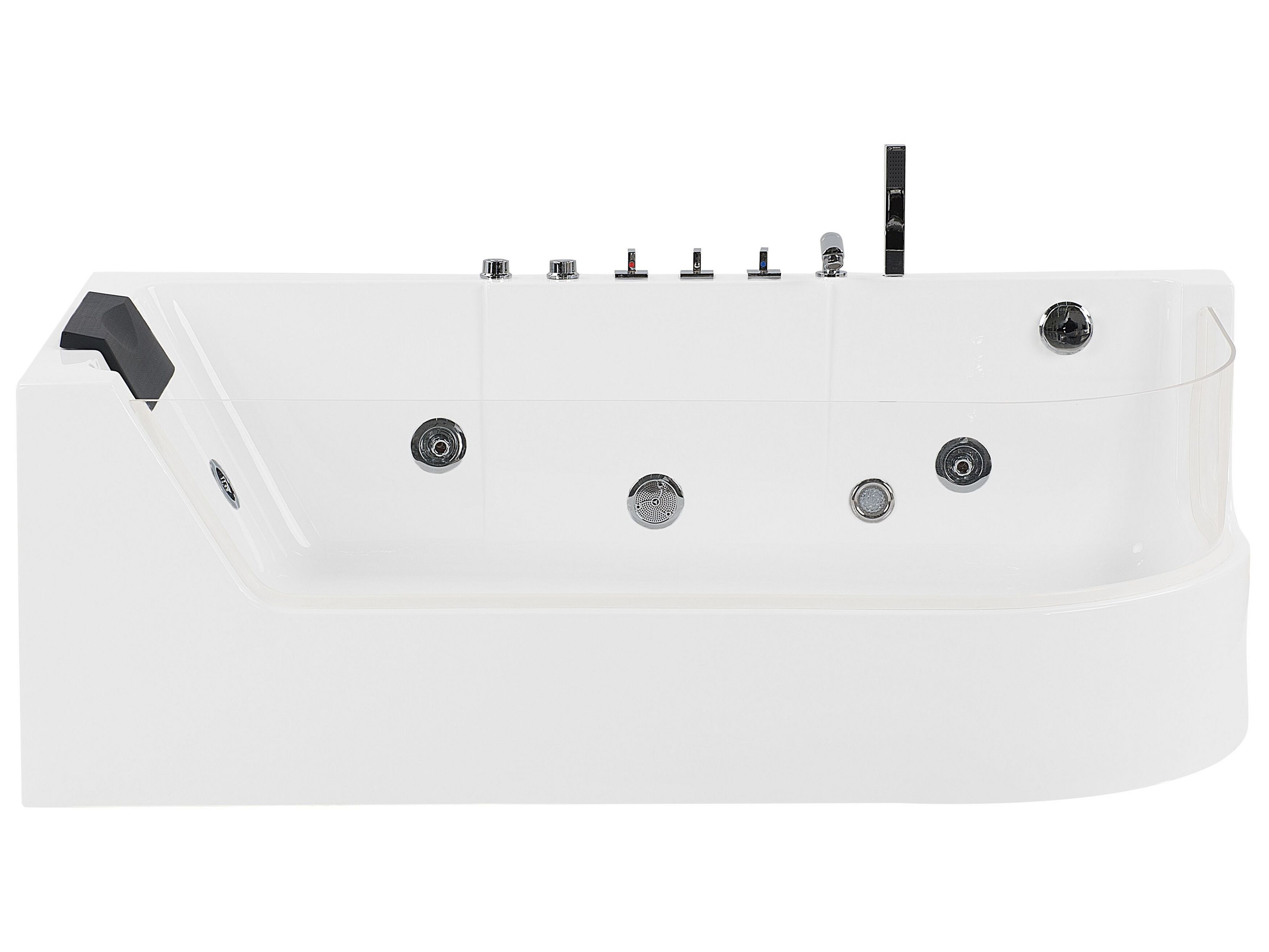 Whirlpool Bath with LED 1700 x 800 mm White ACUARIO | Beliani.co.uk