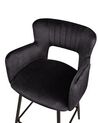 Zestaw 2 krzeseł barowych welurowy czarny SANILAC_912722