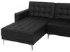 Right Hand Faux Leather Corner Sofa Black ABERDEEN_713302