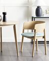 Conjunto de 2 cadeiras de jantar em madeira castanha clara e azul claro MARIKANA_837281