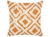 2 Tufted Cotton Cushions with Geometric Pattern 45 x 45 cm White and Orange GILLY_913206