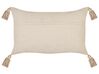 Cotton Cushion Geometric Pattern 30 x 50 cm Beige INCANA_843089