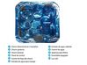 Bañera de hidromasaje LED de acrílico azul/plateado/madera clara 200 x 200 cm LASTARRIA_820445