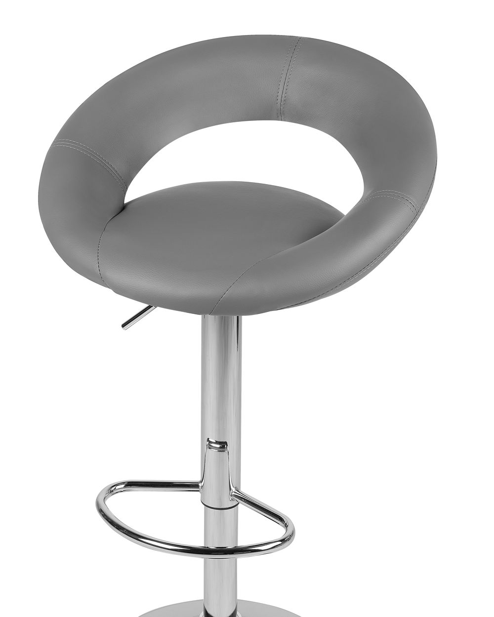 Set of 2 Faux Leather Swivel Bar Stools Grey PEORIA Beliani.co.uk