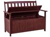 Acacia Wood Garden Bench with Storage 120 cm Mahogany Brown with Red Cushion SOVANA_883998