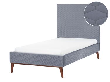 Łóżko welurowe 90 x 200 cm szare BAYONNE
