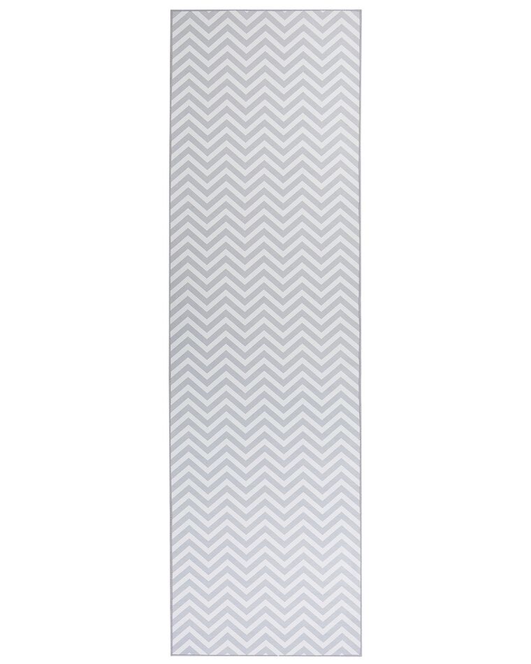 Matto polyesteri valkoinen/harmaa 60 x 200 cm SAIKHEDA_831451