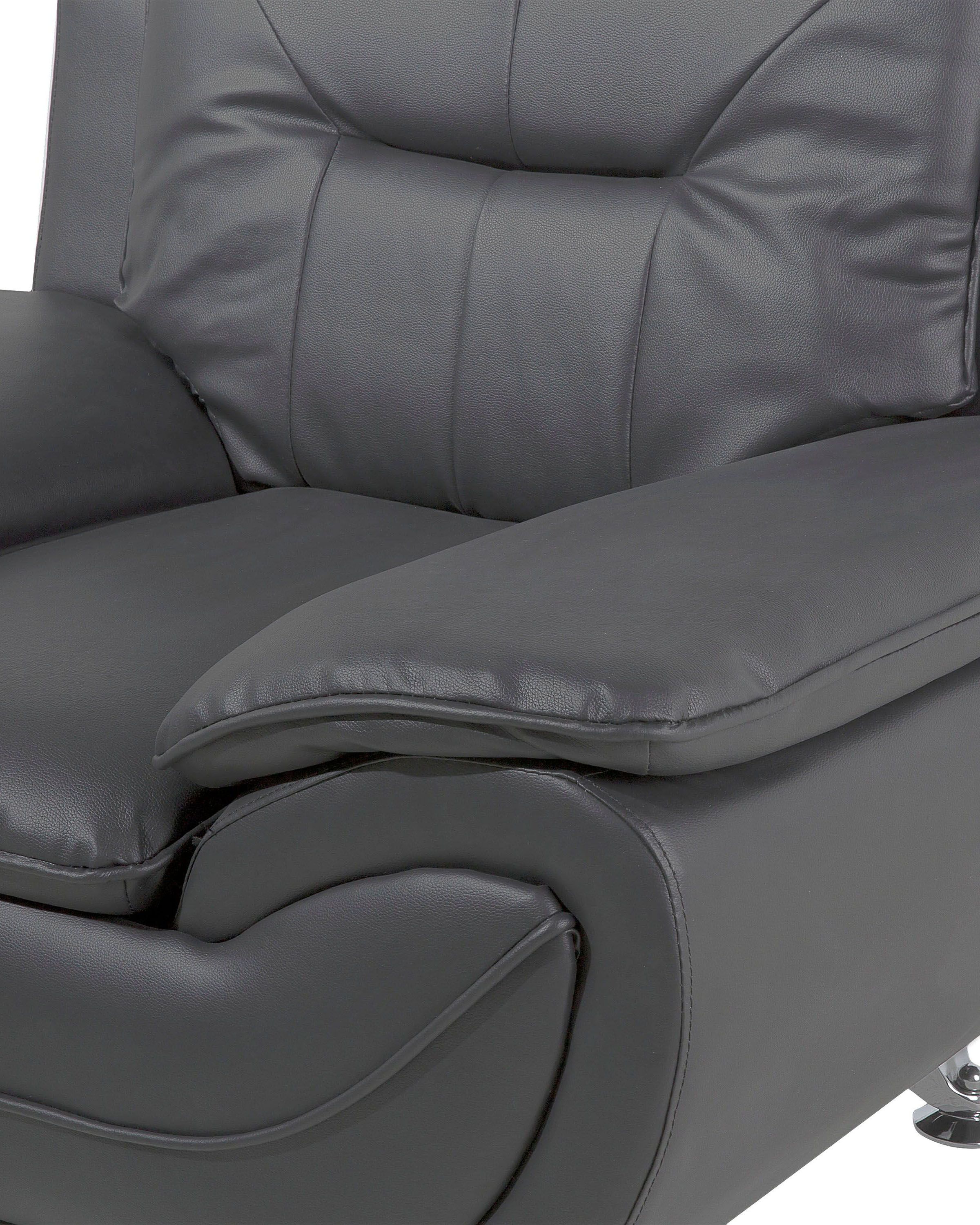 Fotel ekoskóra szary LEIRA