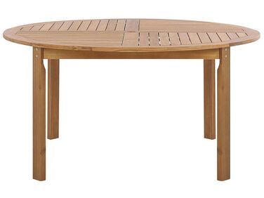 Acacia Garden Dining Table ⌀ 150 cm Light Wood TOLVE