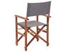 Set of 2 Acacia Folding Chairs Dark Wood with Grey CINE_810209