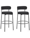 Set of 2 Boucle Bar Chairs Black ALLISON_913904