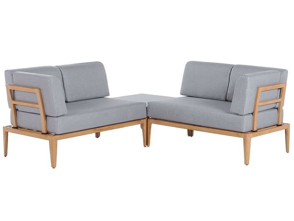 Rimas Con Sofaa 6 Seater Garden Corner Sofa Set Grey RIMA | Beliani.co.uk