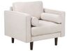 3 Seater Fabric Living Room Set Beige NURMO_896185