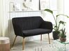 2 Seater Velvet Kitchen Sofa Black TABY_793307