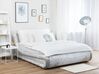 Zamatová posteľ s úložným priestorom 160 x 200 cm strieborná AVIGNON_735171