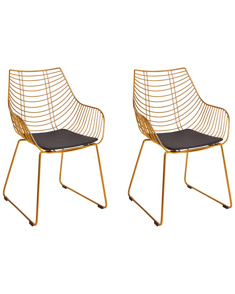 Set of 2 Metal Accent Chairs Gold ANNAPOLIS_907690