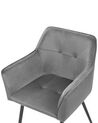 Conjunto de 2 sillas de comedor de terciopelo gris oscuro/negro JASMIN_859465
