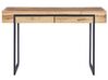 Schreibtisch heller Holzfarbton / schwarz 120 x 55 cm 2 Schubladen VIDA_824546