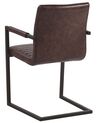 Conjunto de 2 sillas de comedor de piel sintética marrón/negro BUFORD_790091