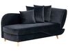 Right Hand Velvet Chaise Lounge with Storage Black MERI II_914245