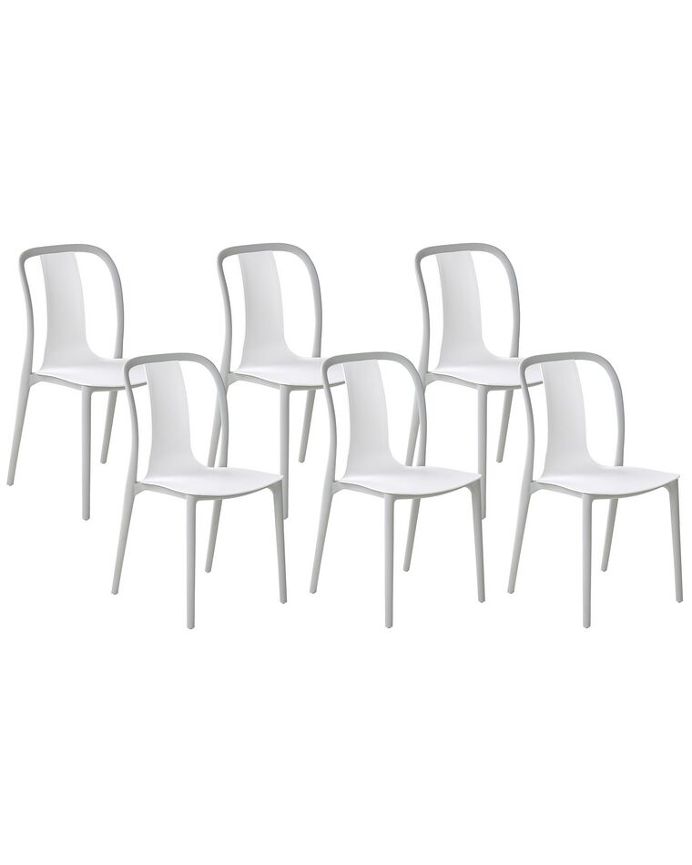 Conjunto de 6 sillas de jardín blanco/gris claro SPEZIA_808240