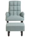 Linen Recliner Chair with Ottoman Mint Grey OLAND_902000