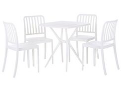 Valkoinen 4-istuttava ulkoruokailuryhmä SERSALE