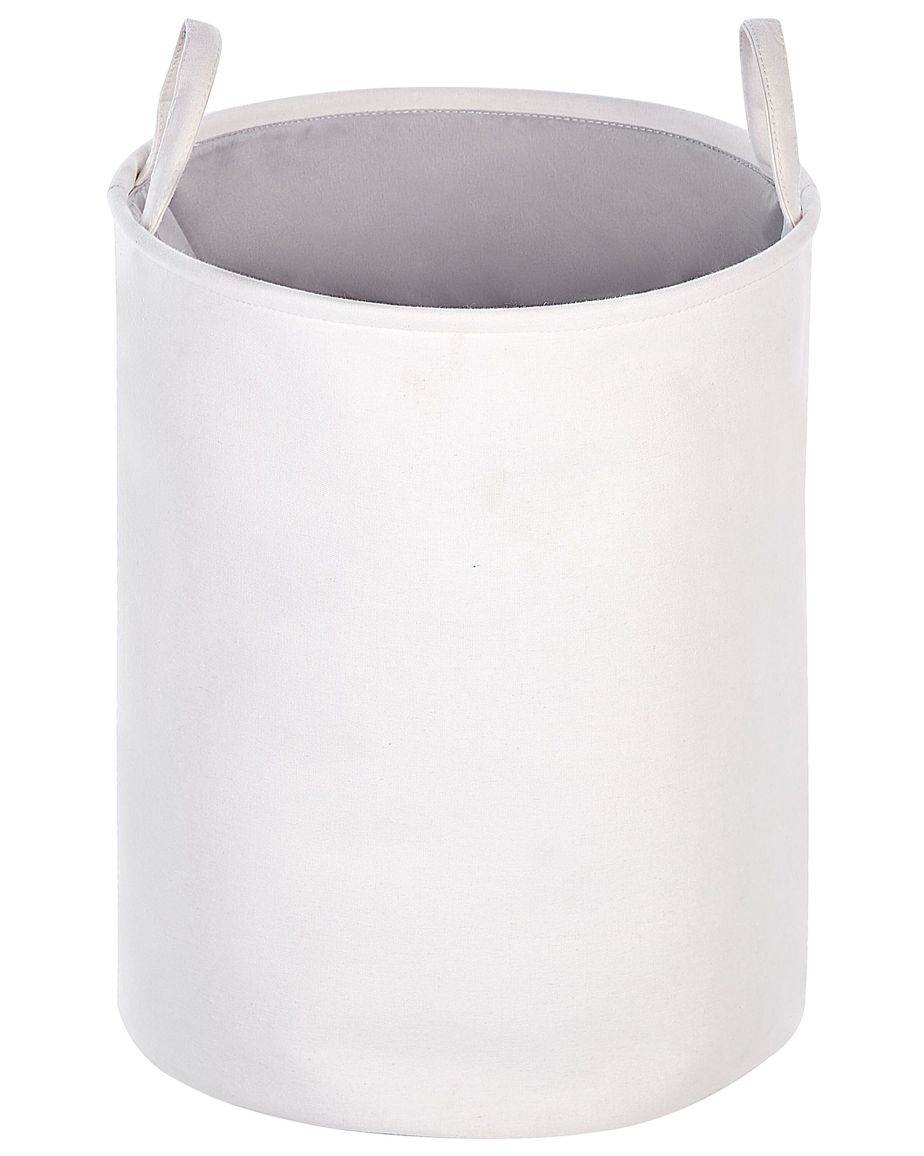 Conjunto de 2 cestos em tecido de poliéster branco e cinzento ARCHA_849681