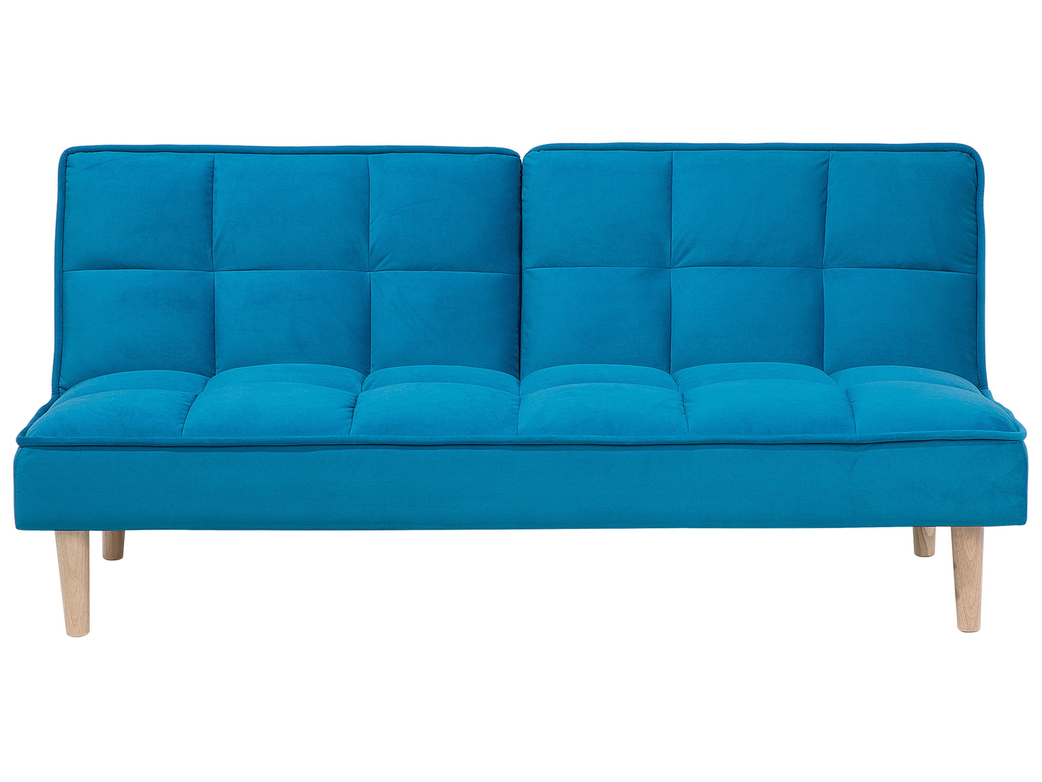 Fabric Sofa Bed Blue SILJAN Beliani.co.uk